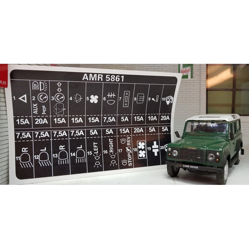 Land Rover Defender 90 110 AMR5861 Fuse Box Information Decal