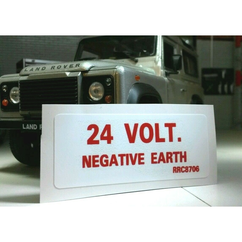 Land Rover Defender 90 110 Military Wolf 24v FFR Neg Earth Sticker Decal RRC8706