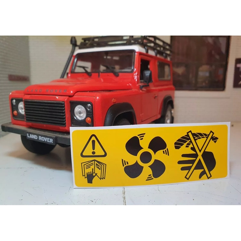 Land Rover Defender Discovery TD5 Fan Cowl Warning Decal Sticker BTP5438
