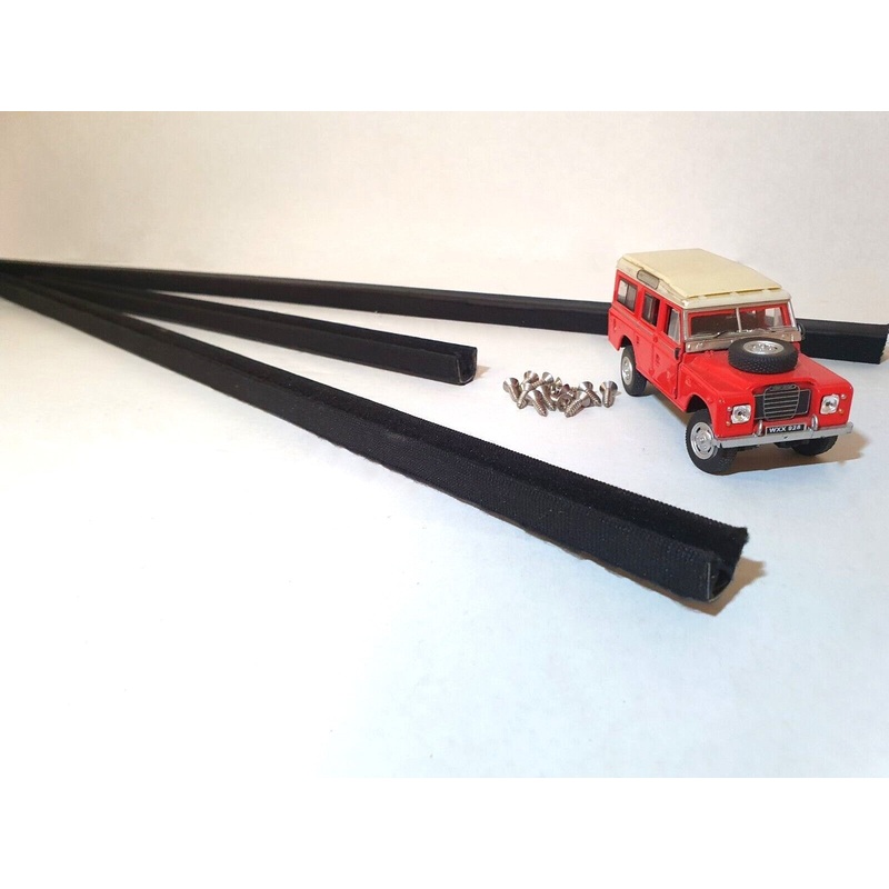 Land Rover Series 2 2a 3 Second Row Door Top Window Channel Set & Stainless Screws