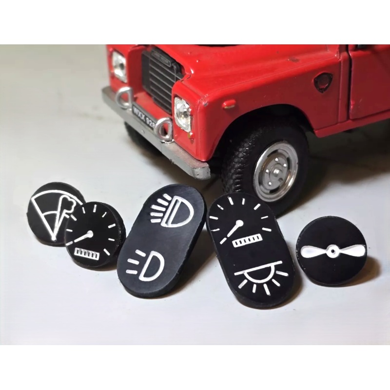 Land Rover Series 3 Utility & Soft Top Dash Panel Instrument Plastic Tab Icon Label Set