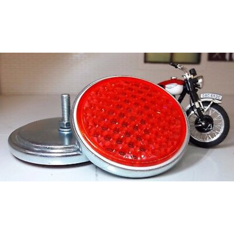 RER14 BSA Norton Triumph Royal Enfield Motorcycle Red Round Reflectors LU57079A