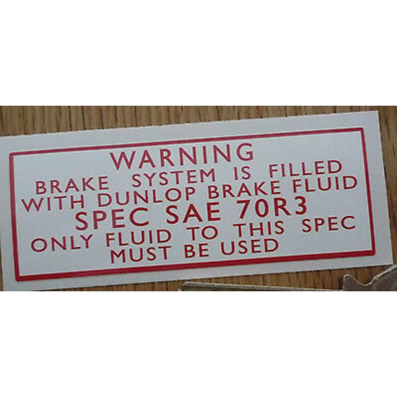 Land Rover Series 1 2 2a 3 Dunlop Brake Fluid Master Reservoir Label Decal