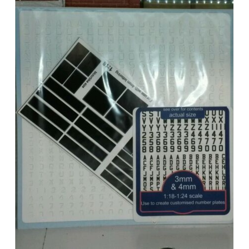 1:24 & 1:18 Classic white black Model Kit Set Number Plates Decal G LGB Scale