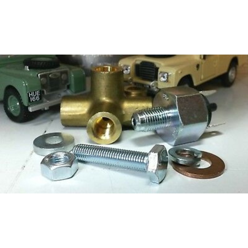 Brass Brake Pipe Union 4 Way Pressure Connector Fittings & Brake Light Switch