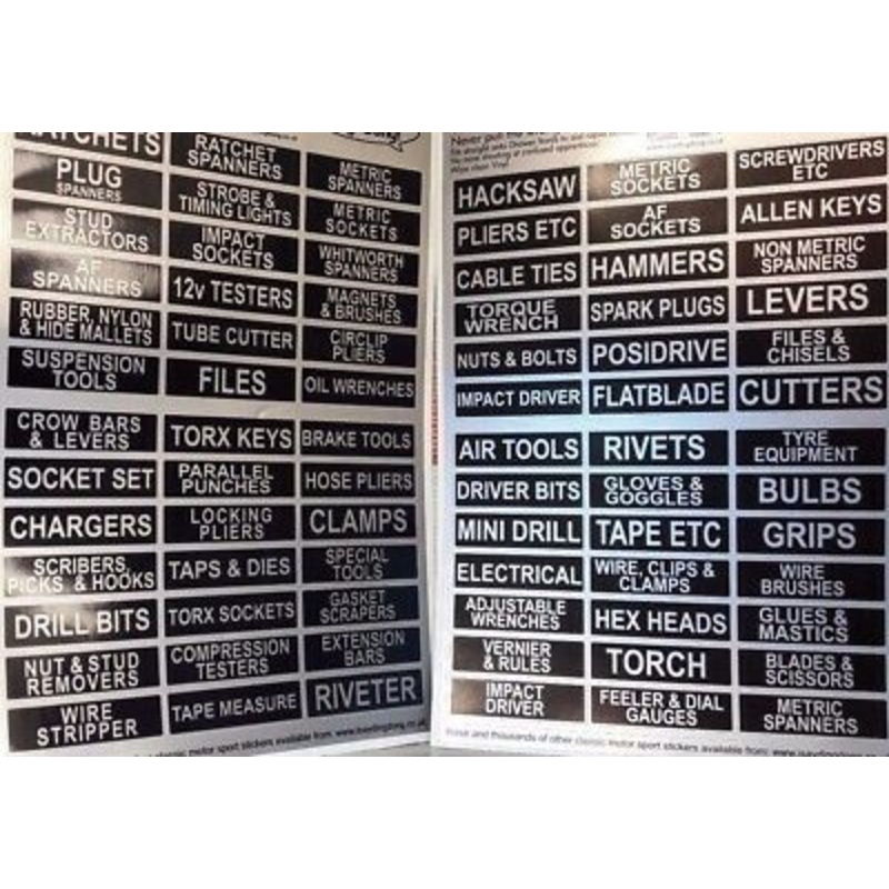 Garage Tool Box Trolley Drawer 78 Labels Decal Set Land Rover Series Classic Car