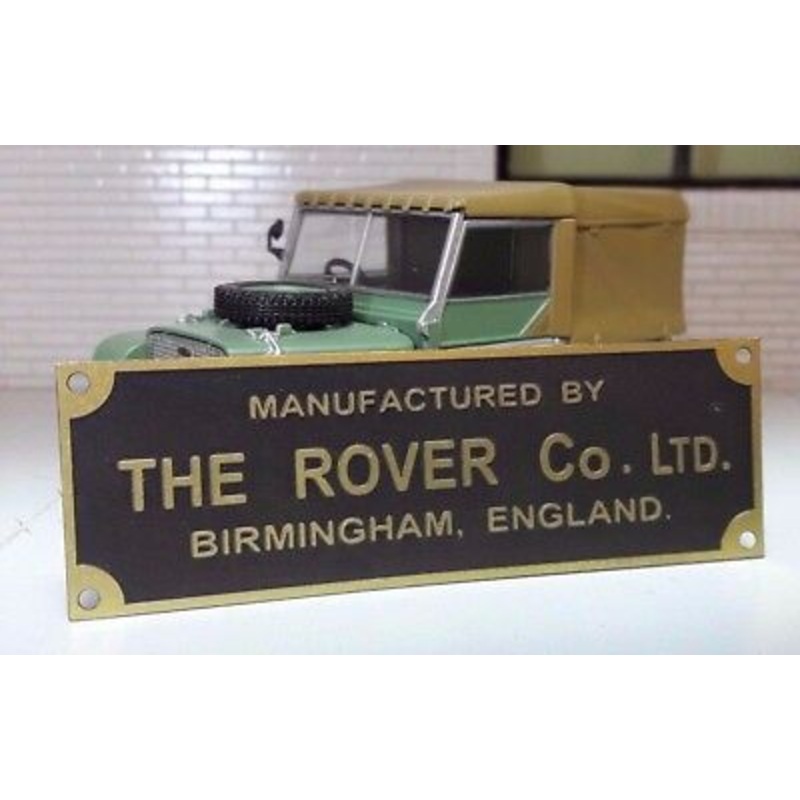 Land Rover Series 1 80 86 107 Bulkhead Chassis Brass Metal Rover Factory Plate/Plaque