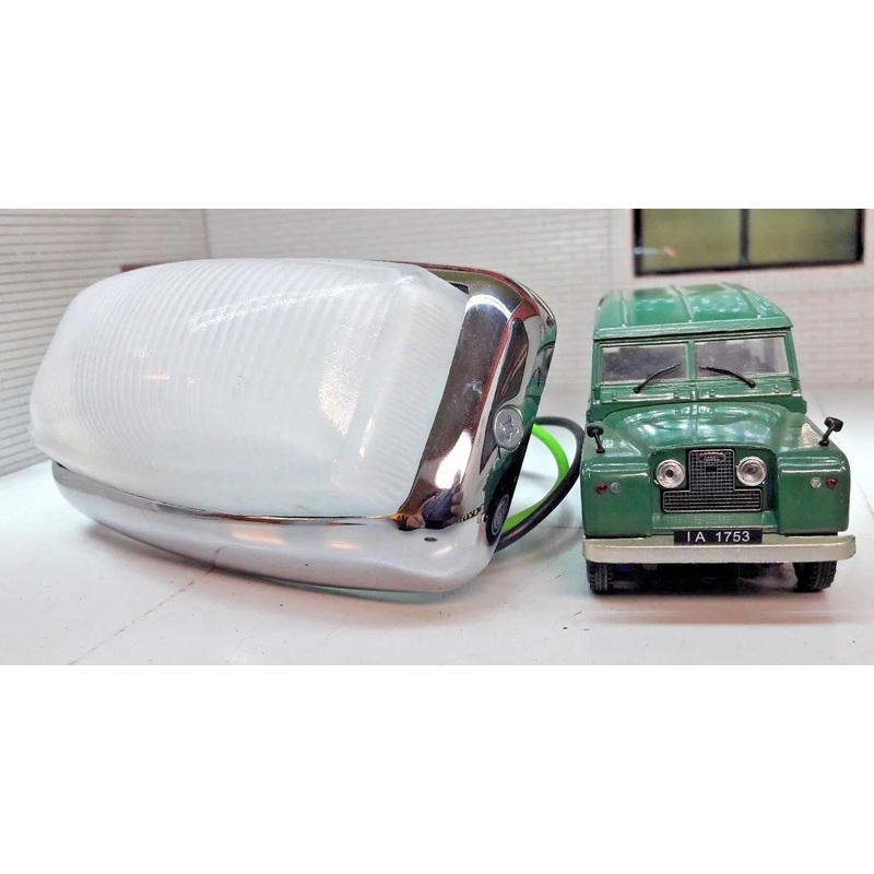 Interior Roof Lamp Glass Chrome Trim Light & LED Bulb