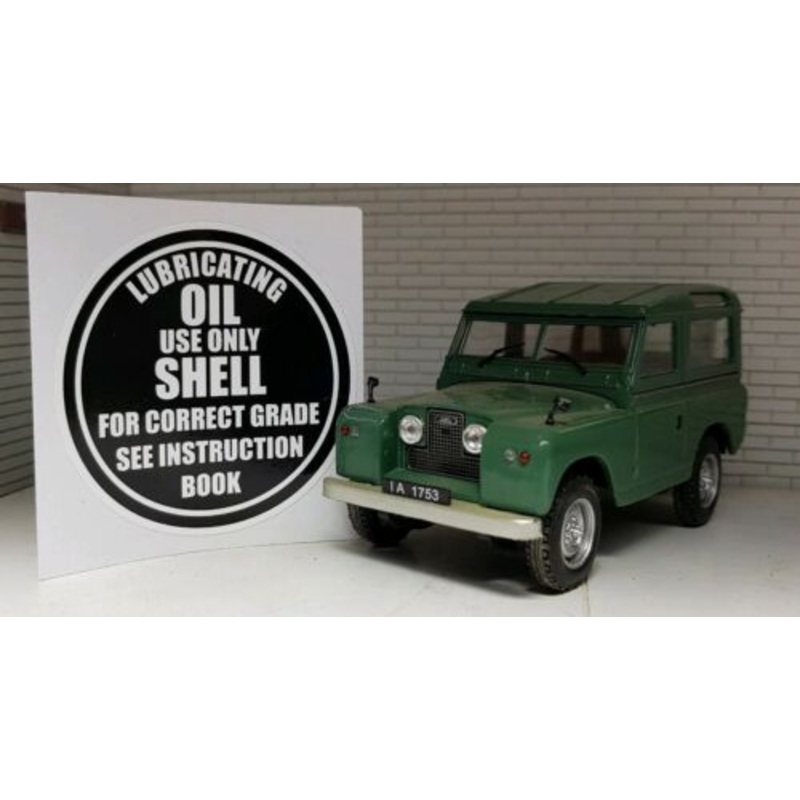 Land Rover Series 1 2 2a AC Shell Oil Filler Cap Label Decal White/Black 272476