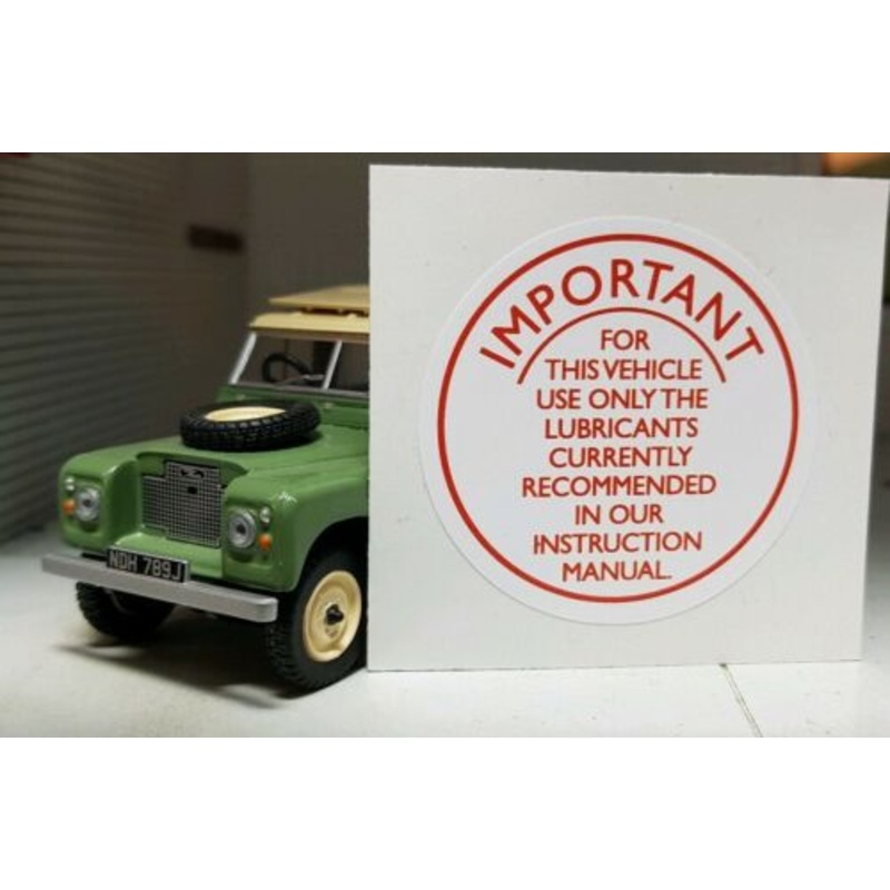 Land Rover Series 1 2 2a AC Vintage Oil Filler Decal Label Red White Breather Cap