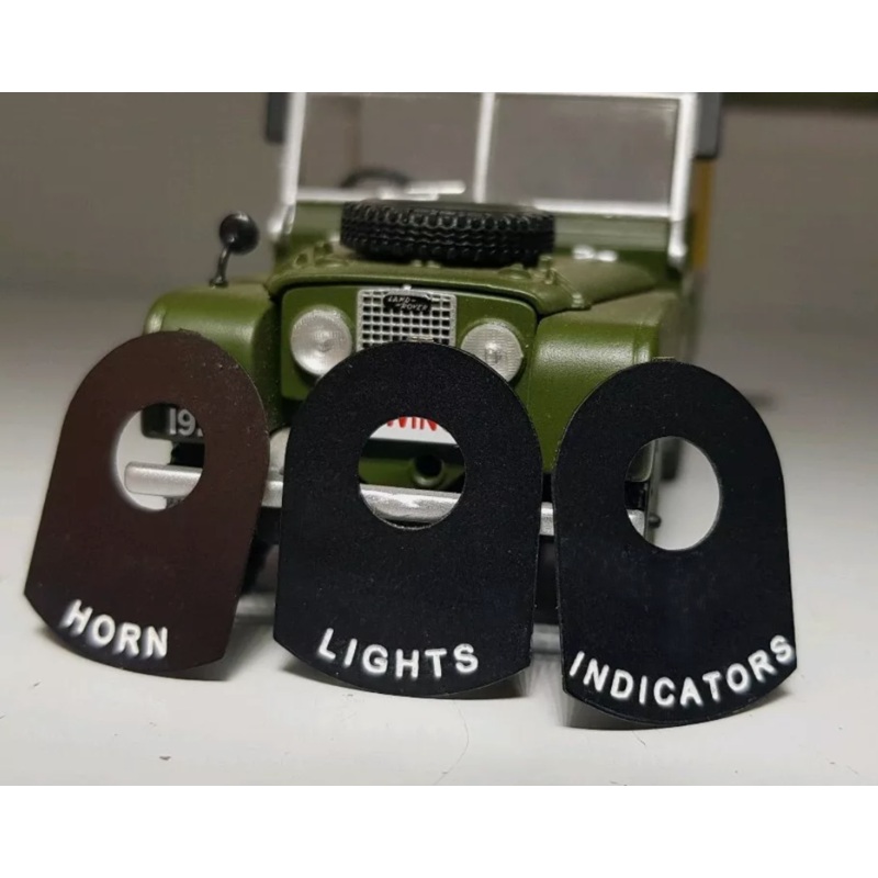 Toylander Land Rover Series 1 2 2a 3 Scale Lights Horn Indicator Switch Tag Set