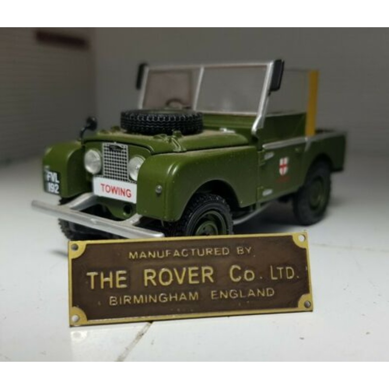Toylander Pedal Car Series 1 80 1/2 Scale Etched Brass Chassis Badge Plate