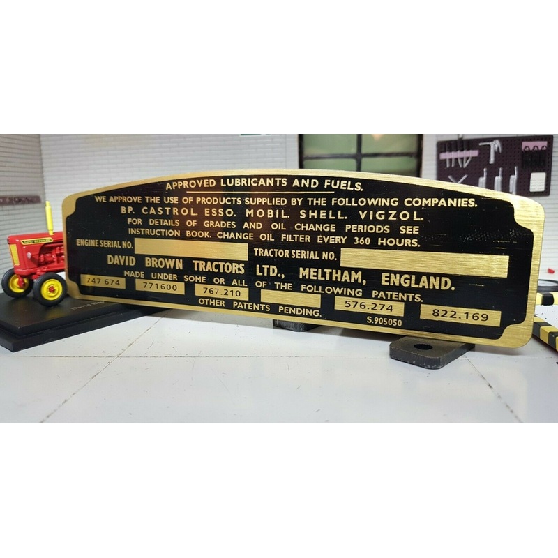 David Brown 1963 Implematic 990 Red Tractor Dash Commission Build Chassis Plate