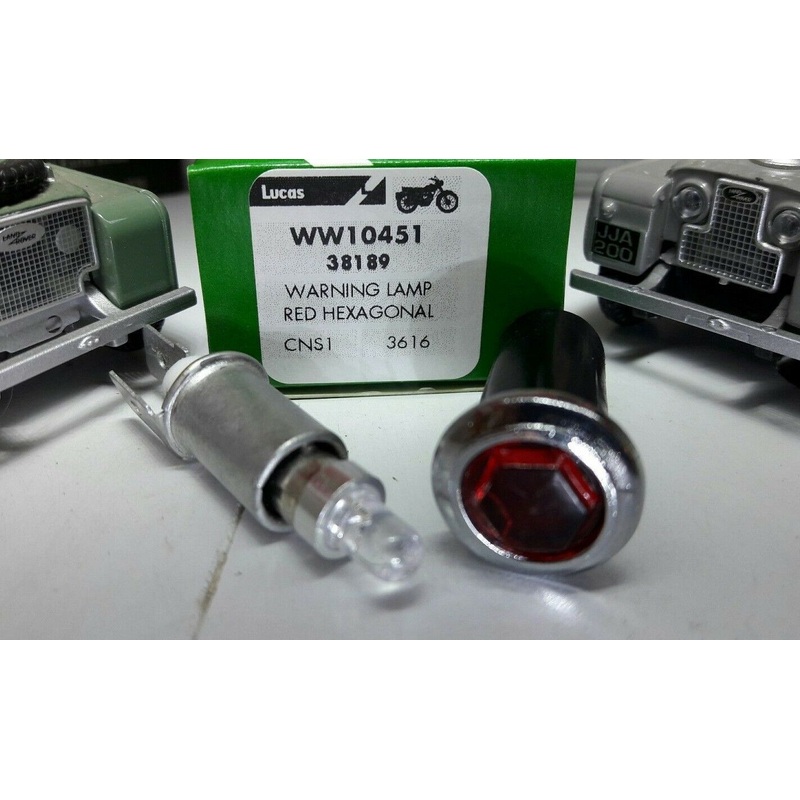 David Brown Selectamatic Tractor Dash Lucas 38189 Red LED Warning Light Chrome