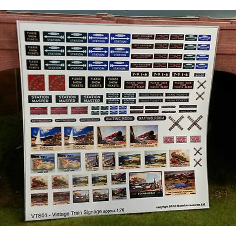1:76 HO OO 00 Gauge Model Railway Early BR Station Notices Signs Accessories