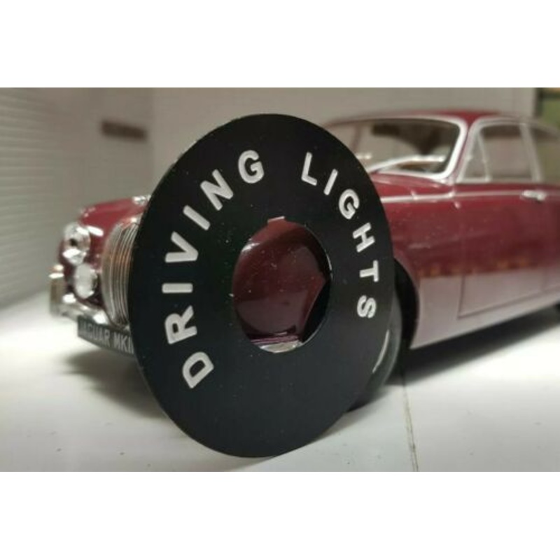 Jaguar Mk 1 Classic Car Metal Switch Tab Collar Badge Decal Label Driving Lights