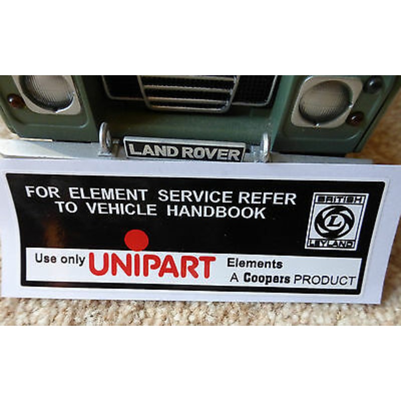 Land Rover Defender 90 110 V8 BL Leyland Unipart Coopers Filter Sticker Decal
