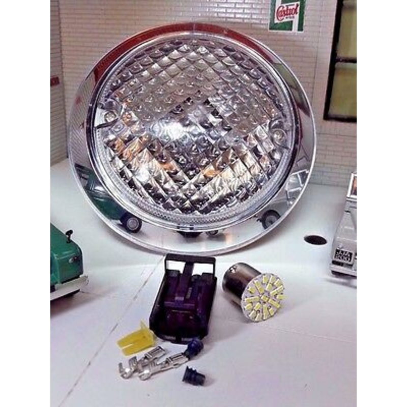 Toylander Land Rover Series 1/2 Scale Headlamp LED Chrome Trim Complete Units