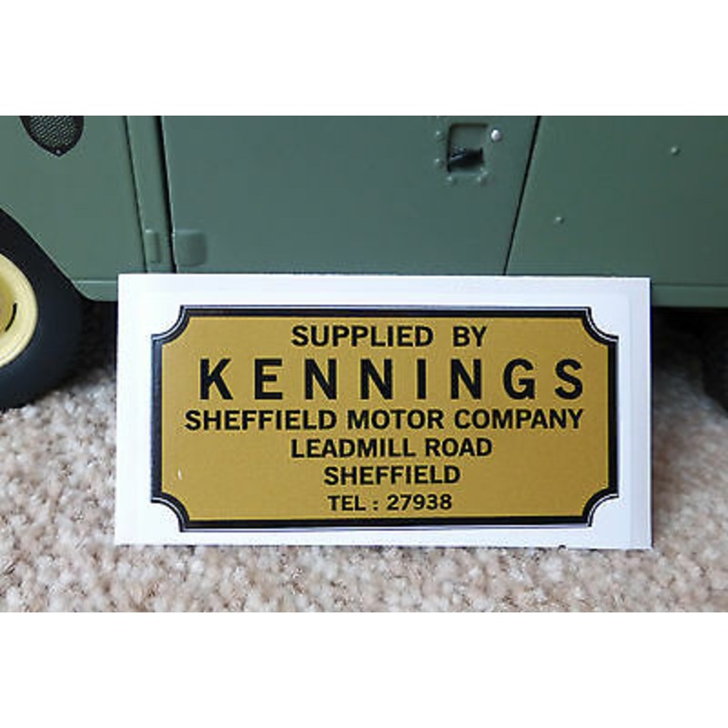 Land Rover Series 1 2 2a 3 Period Dealer Decal Sticker Kennings Car Sheffield