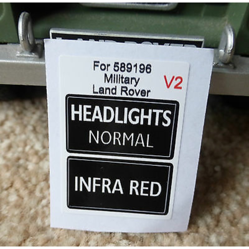 Land Rover Series Military IR Lightweight Infrared Headlight Switch Decal Bold