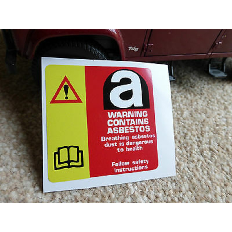 Land Rover Defender 90 110 Asbestos Warning Decal Label Badge