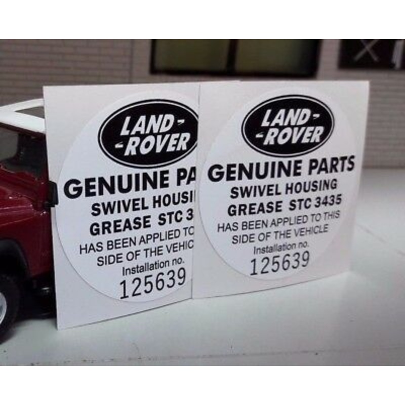 Land Rover Defender 90 110 Tdi Early STC3435 Swivel Grease Parts Sticker Decals