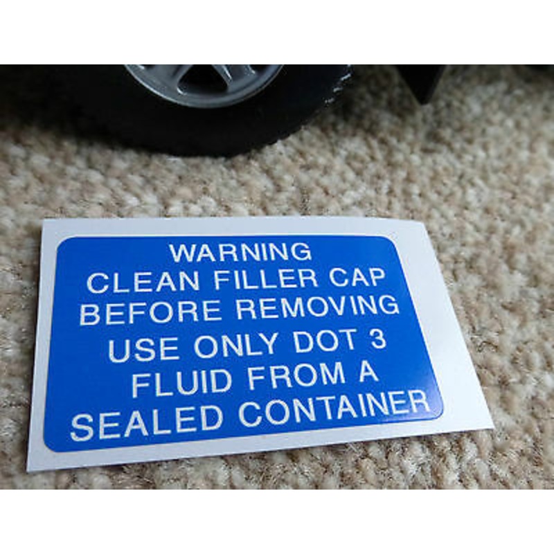 Land Rover Defender Discovery Brake Warning Decal Label Master Cylinder