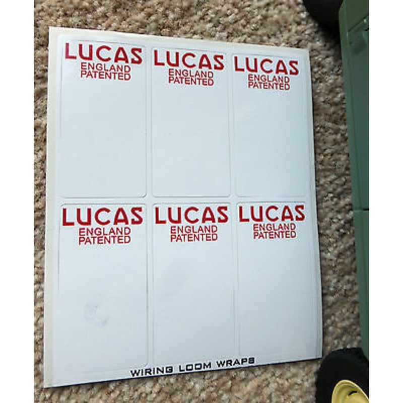 Land Rover Series 1 2 2a 3 Lucas Patented England Wiring Loom Wrap Label Decals