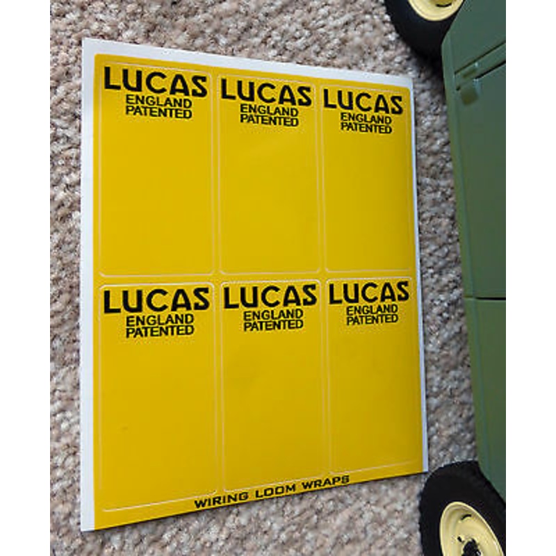 Lucas England Patented Wiring Loom Wrap Label Decals Land Rover Series 1 2 2a 3