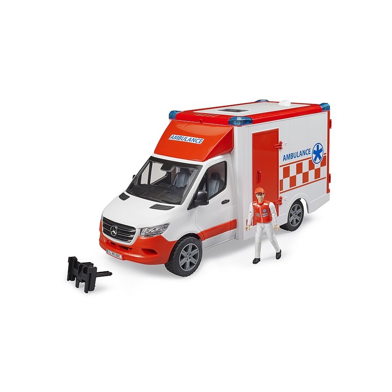B02676 Bruder 1:16 Scale Mercedes Benz Ambulance with Driver, Light and Sound NEW!