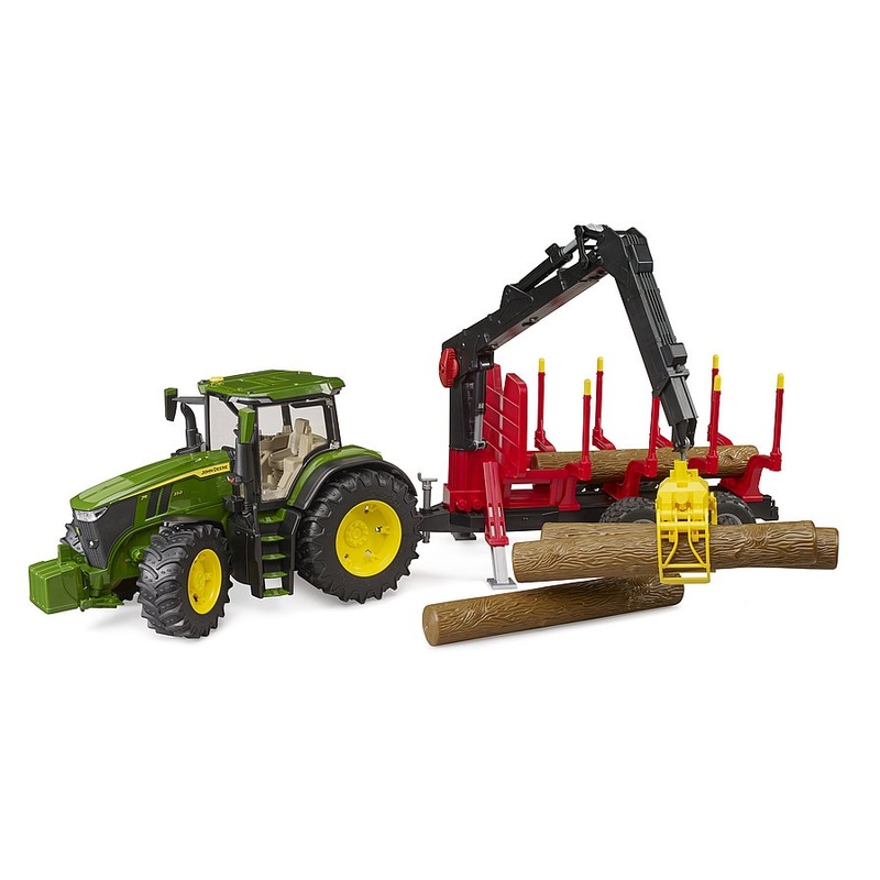 B03154 John Deere 7R 350 4WD Tractor with Forestry Trailer and Logs NEW!