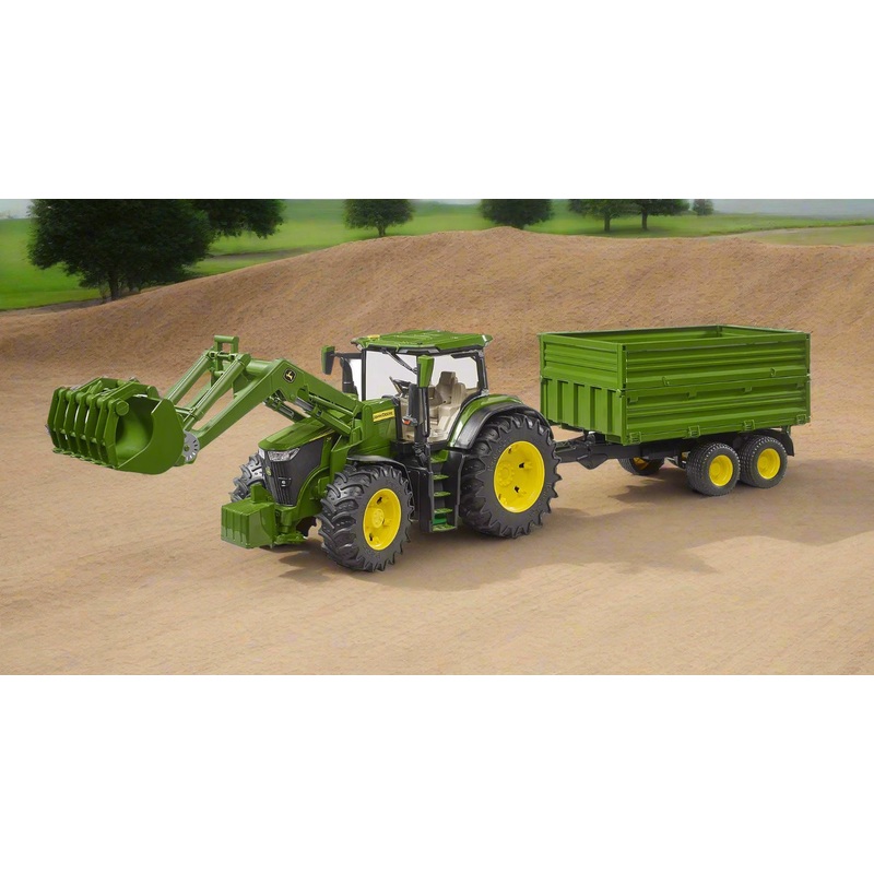 B03155 John Deere 7R 350 4WD Tractor with Loader and Trailer
