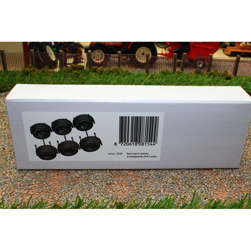 MM2224 Marge Models Parts Set - 6 x Wheels, 6 x Mudguards, 3 x Axles