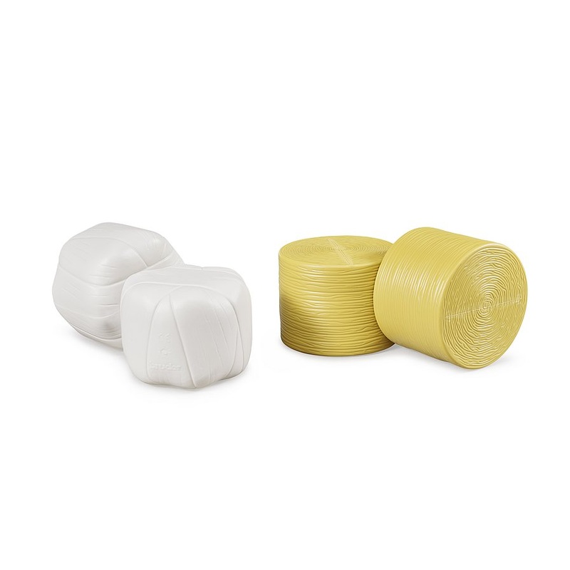 B02345 Bruder Set of Round Bales (2 x Wrapped + 2 x Unwrapped)
