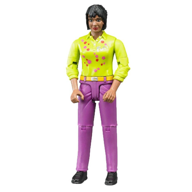 B60403 BRUDER WOMAN WITH DETAILED TOP AND PINK JEANS