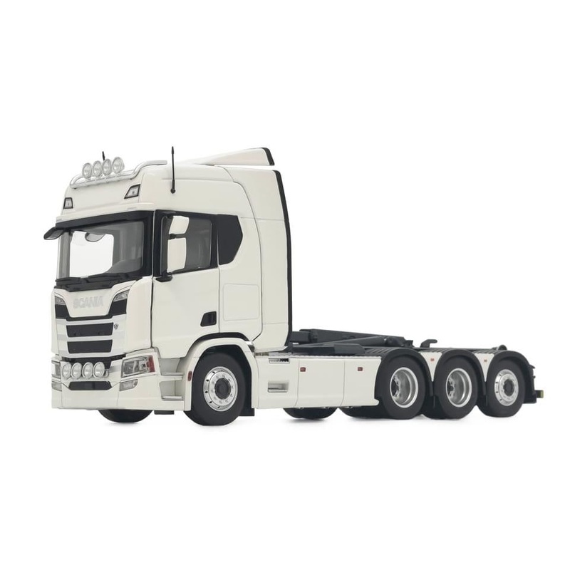 MM2307-01 Marge Models Scania R500 Series Truck with Meiller Hooklift in White