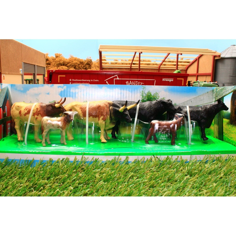 NEW05593B NewRay 132 Scale Cow Assortment Longhorns