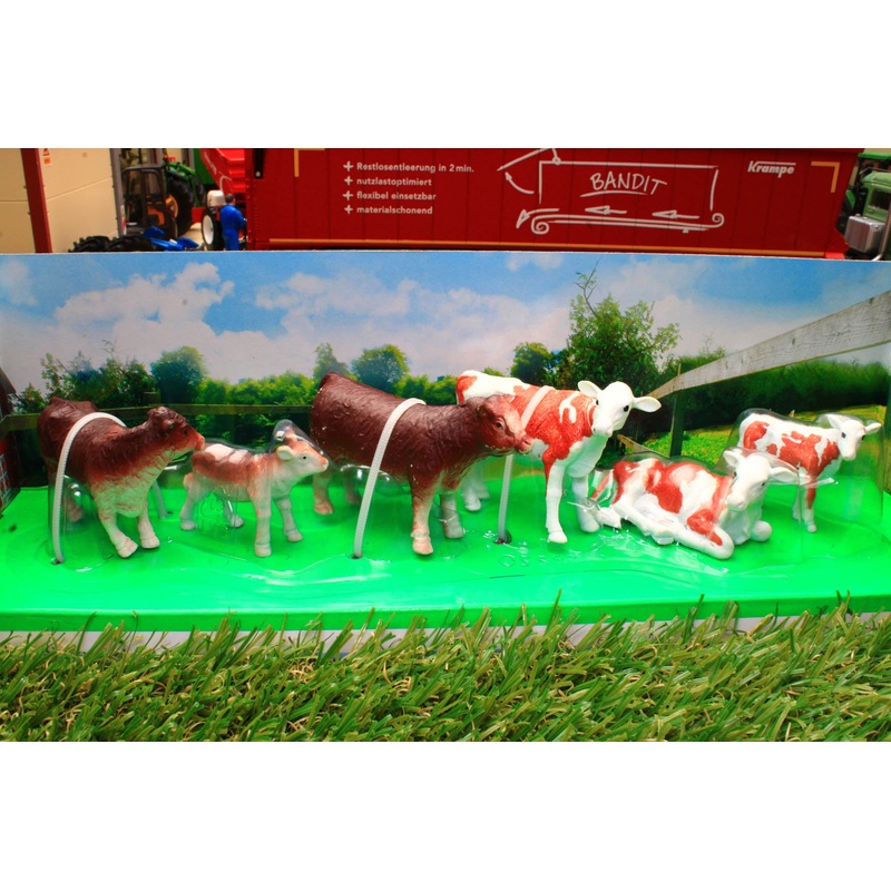 NEW05593C NewRay 132 Scale Cow Assortment Guernsey Charolais NEW!