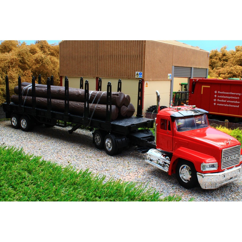 NEW13173 NewRay 132 Scale Mack CH Lorry with Log Trailer