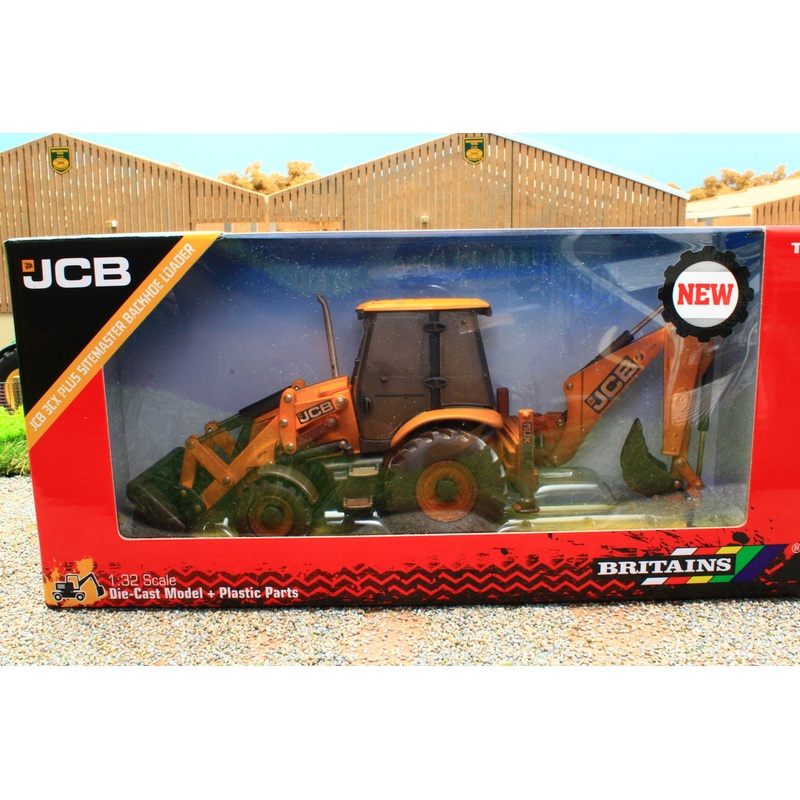 43343(w) Weathered Britains 3CX Sitemaster Plus Backhoe Loader