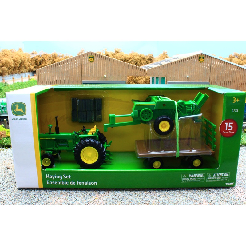 ERT46667 Ertl 1:32 Scale John Deere 4020 Tractor with small square baler and bale trailer ** BACK IN STOCK! **