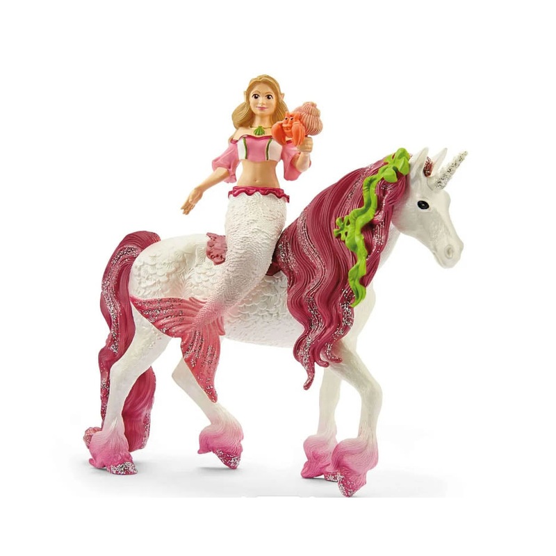 SL70593 Schleich Mermaid Feya on underwater unicorn