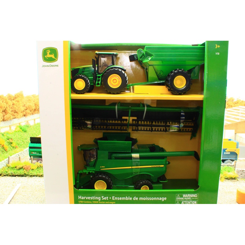 ERT47358 ERTL 1:32 Scale John Deere Harvesting Set inc S780 Combine with 7240R Tractor and Grain Chaser Bin ** BACK IN STOCK! **