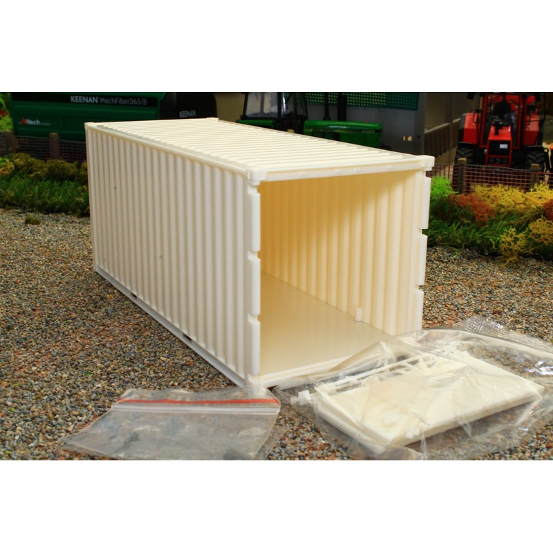 MM2323K Marge Models 132 Scale 20ft Sea Container Kit in plain white