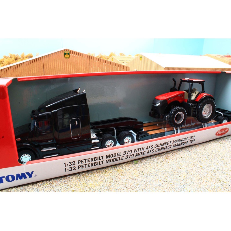 ERT47369 Ertl 1:32 Scale Peterbilt 579 Truck with low loader and Case IH Magnum 380 Tractor