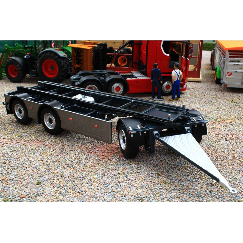 MM2422-04 Marge Models GS-Meppel Scania Hooklift Container Trailer in Dark Metallic Grey