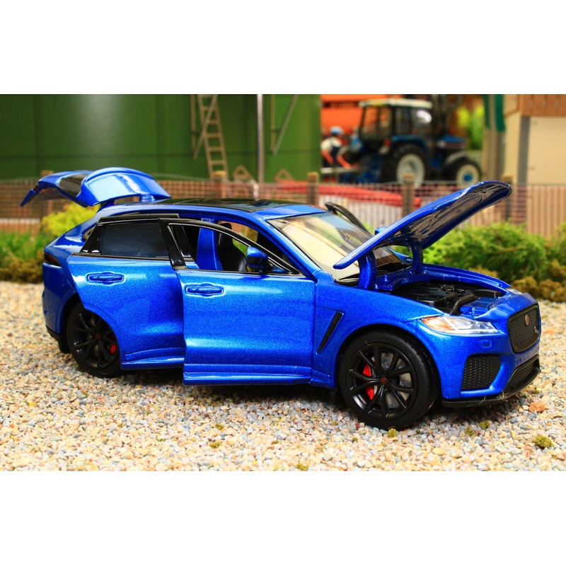 TAY32110020 TAYUMO 1:32 Scale Jaguar F Pace in Met Blue with Lights and Sound