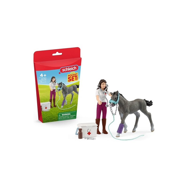 SL42752 Schleich Mrs Kramer Vet with Foal