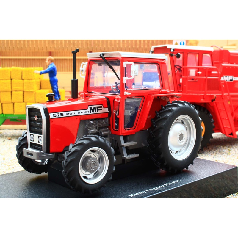 UH6701 Universal Hobbies 1:32 Scale Massey Ferguson 575 4WD Tractor with wide rear tyres Red Cab version