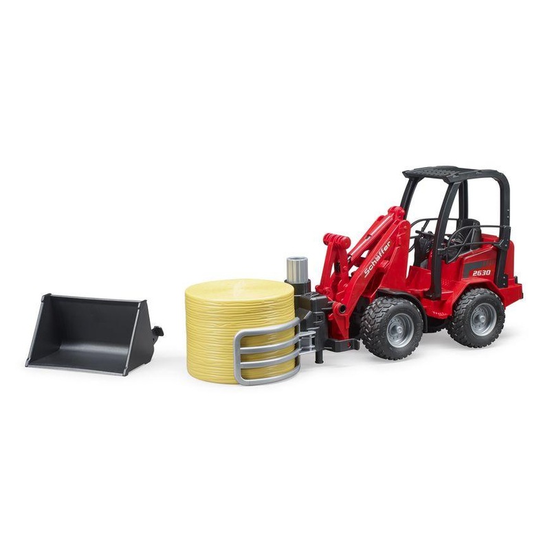 B02192 Bruder Schaeff Loader with Round Bale and Grab